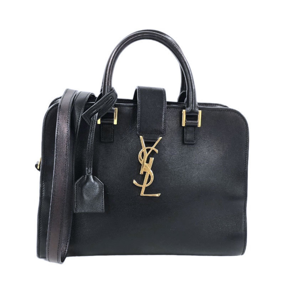 Saint Laurent Cabas Leather Handbag Black